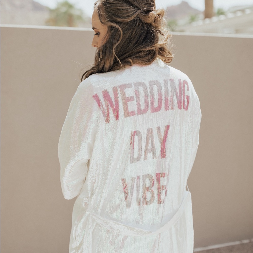 Hayley Paige Sequined ‘Wedding Day Vibes’ Robe